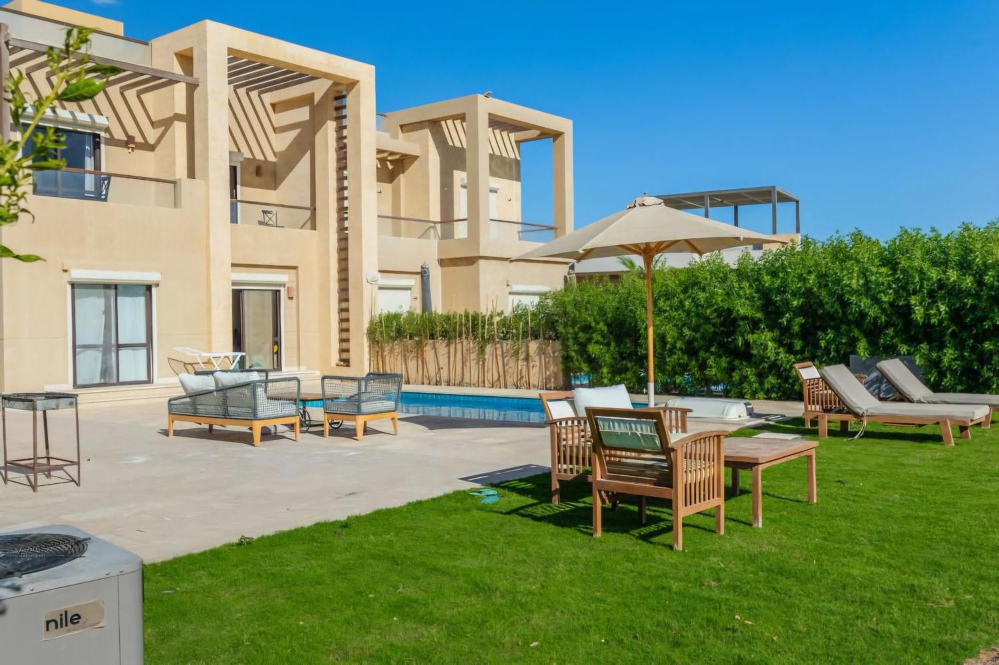 Modern Villa In Fanadir Marina El Gouna, 3Br Wnanny, Private Pool & Lagoon View